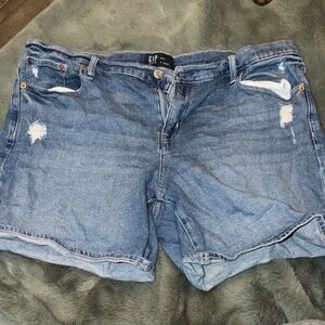GAP Women's Distressed Blue Jean Shorts